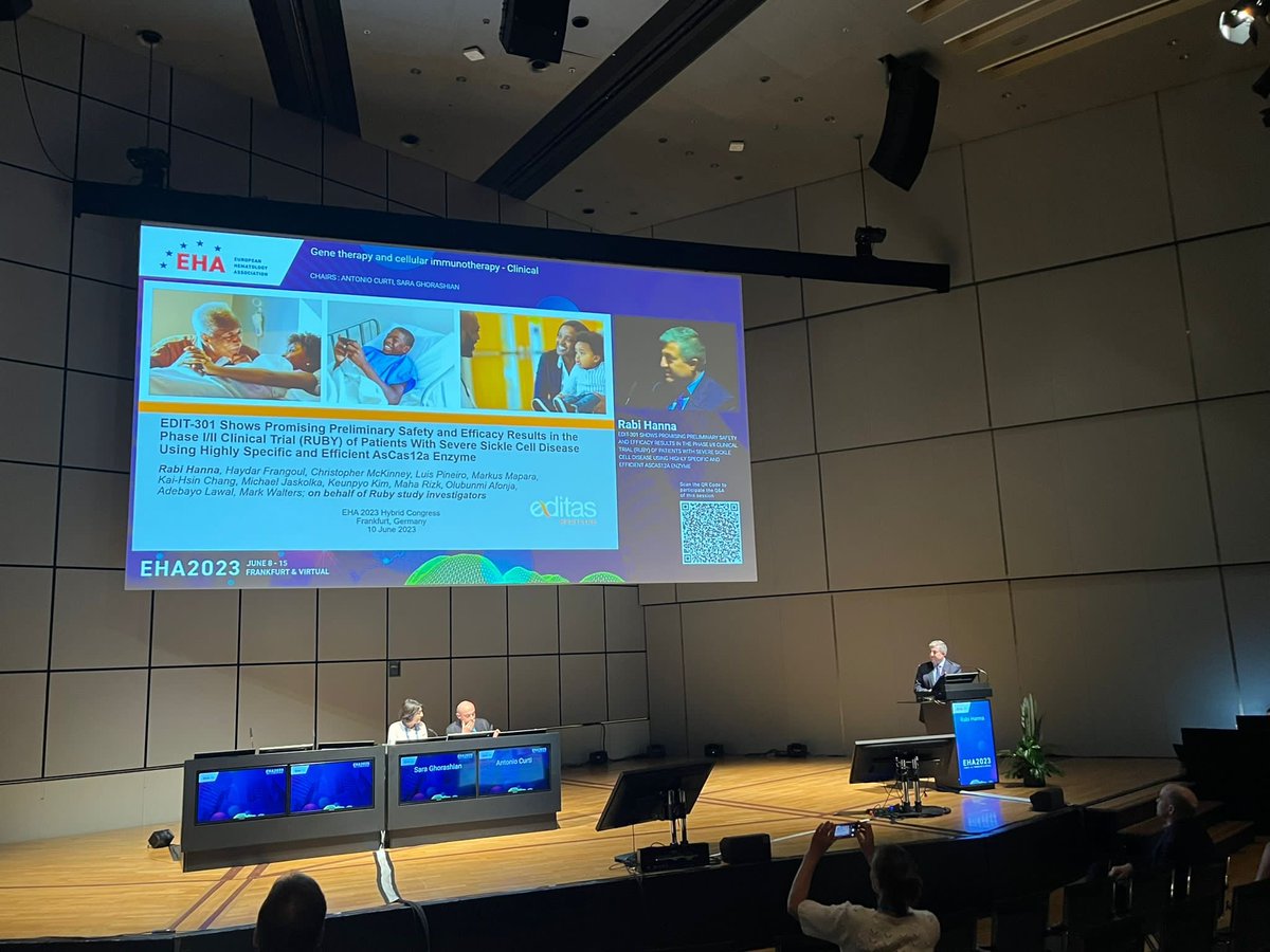 Great presentation by Rabi Hanna reporting the initial results of EDIT-301 at #EHA2023 #Frankfurt