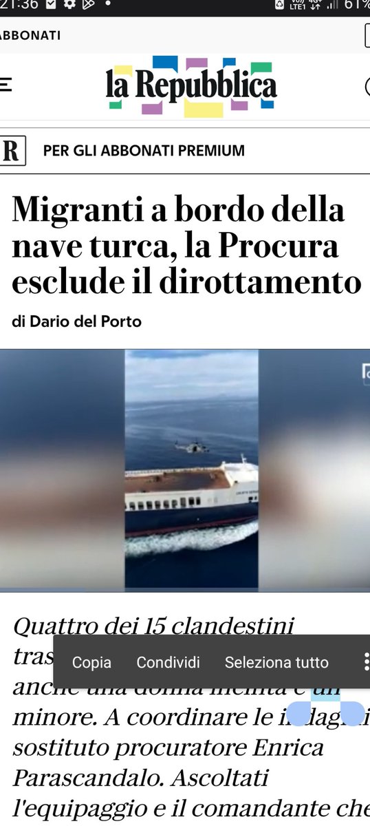 crazy_cisco's tweet photo. Una narrazione esagerata quasi da stampa di regime.
Un gruppo di clandestini su nave turca passati per dirottatori ma la cosa vienebesclusa da procura e da chi è intervenuto.
Sono solo clandestini iraniani,siriani e iracheni in fuga dal loro paese.
#nave #naveturca #clandestini https://t.co/kNRunqzNlU