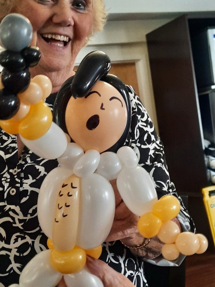 We got a surprise happy hour treat from one of our family members! Who doesn't love balloon animals.