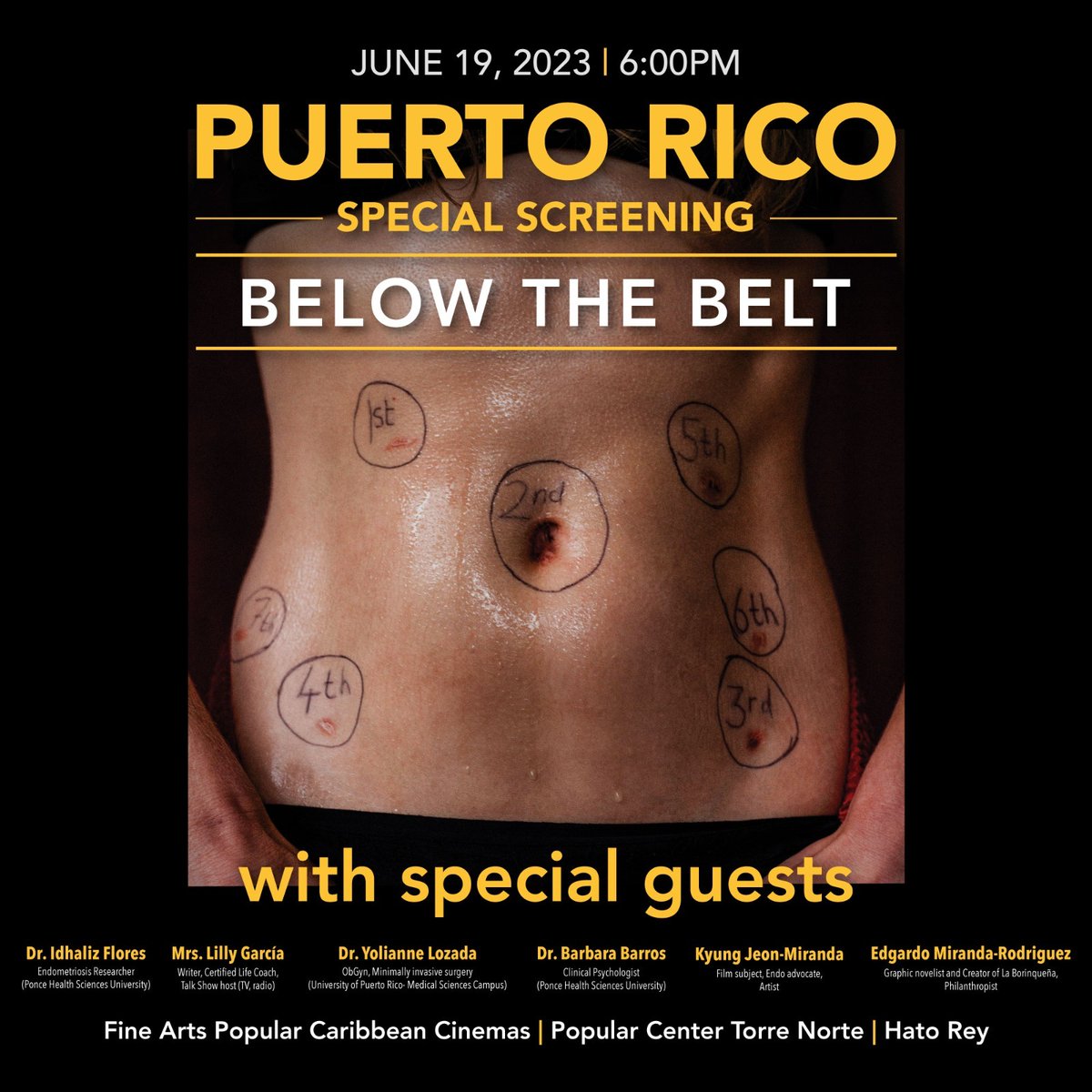 endopr2010's tweet photo. Participa del estreno de "Below The Belt", un documental que narra la historia de cuatro mujeres en búsqueda de diagnóstico y tratamiento para sus síntomas de endometriosis. La actividad contará con un coctel y un panel de expertos en endometriosis. https://t.co/iiG7SQj2YI