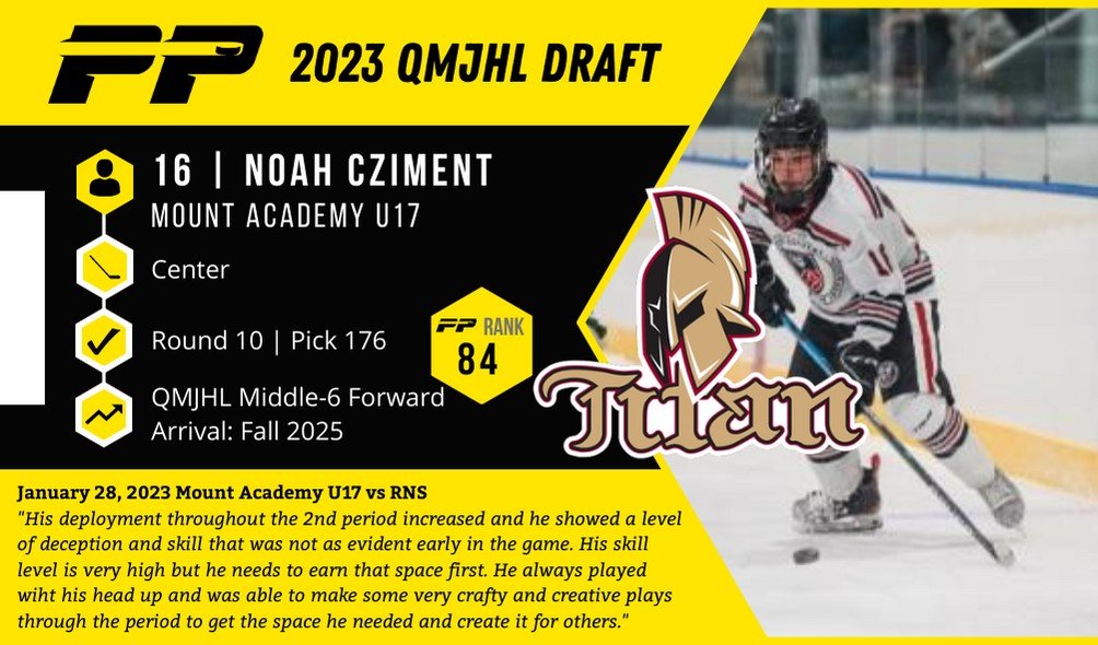 A firecracker up the middle of the ice, the Acadie-Bathurst Titan take another player with better upside late in the draft in Noah Cziment

#QDraft #RepêchageQ #GoTitanGo 
puckpreps.com/whl-players/cz…