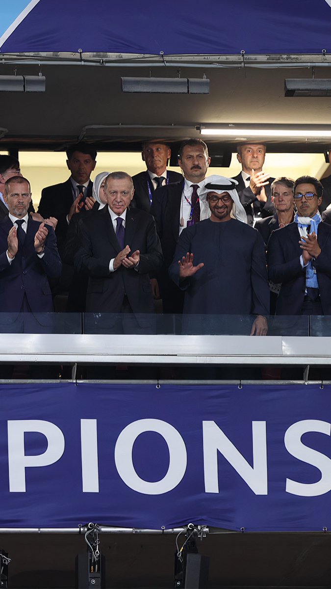 UAE President Sheikh Mohamed bin Zayed and Erdoğan at Champions League Final Match! 💙
#ChampionLeague 
#Erdoğan