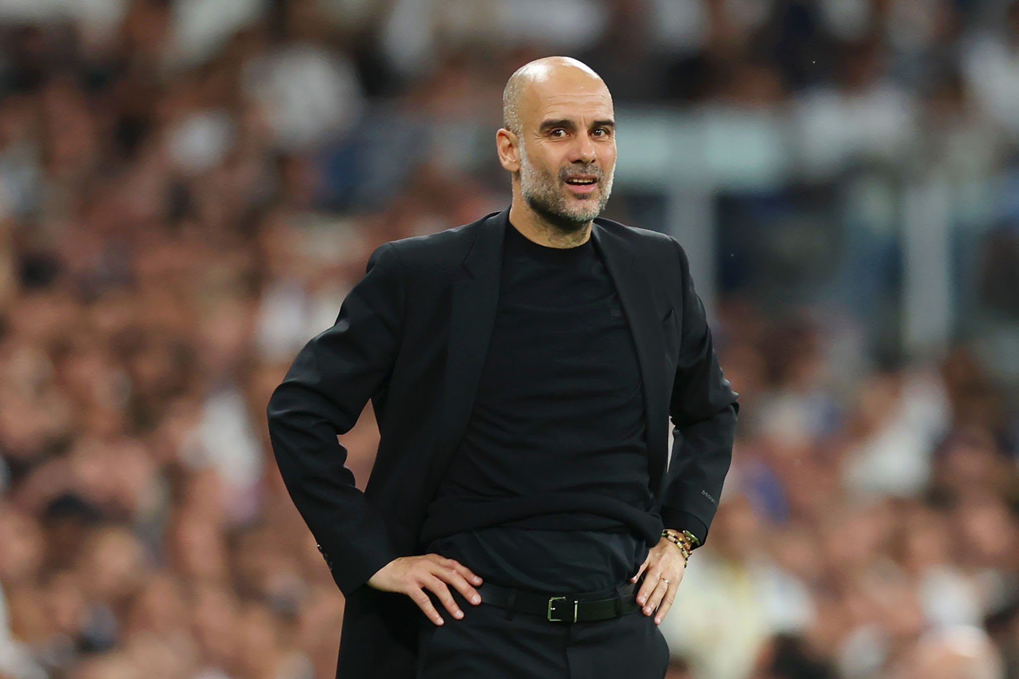 Pep guardiola black coat sale