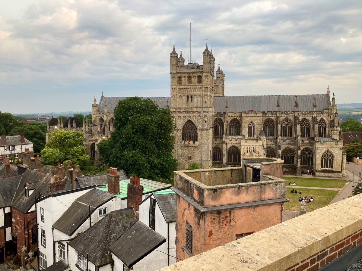 View of Exeter Cathedral from the Becketts rooftop bar last night. The bar sits at the top of the old Colson's department store building. Founded in 1792 by one Mrs Colson, the firm traded for almost 200 years. #Exeter #Devon #England #UK #travel #history #bar #nightlife