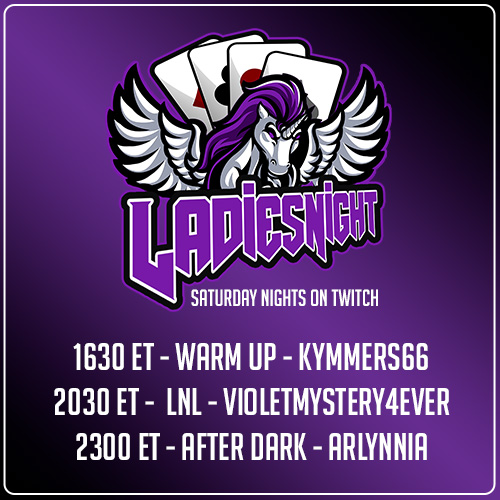 Live Now: @Kymmers66 hosting Warm Up

Next: @violet_mystery  hosts LNL

Later: @Arlynnia hosts After Dark

*Winner announced after the main game tonight on twitch.tv/violetmystery4…