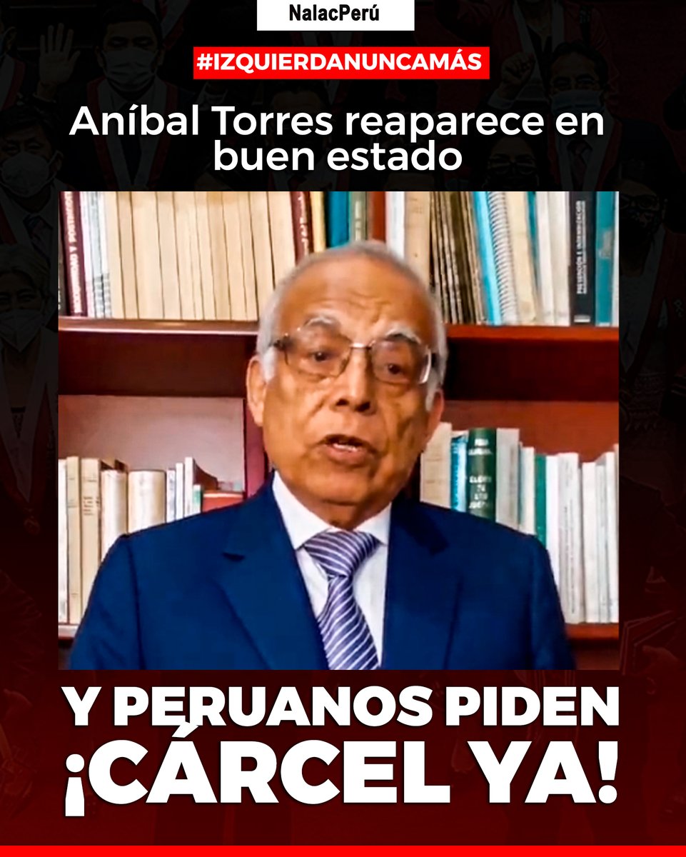 #LoÚltimo  El expremier del golpista Pedro Castillo, Aníbal Torres, reapareció en buen estado y los peruanos piden cárcel.  🚨

#NoaLaAsambleaConstituyente #NoAlChantaje #NoalaAgendaComunista