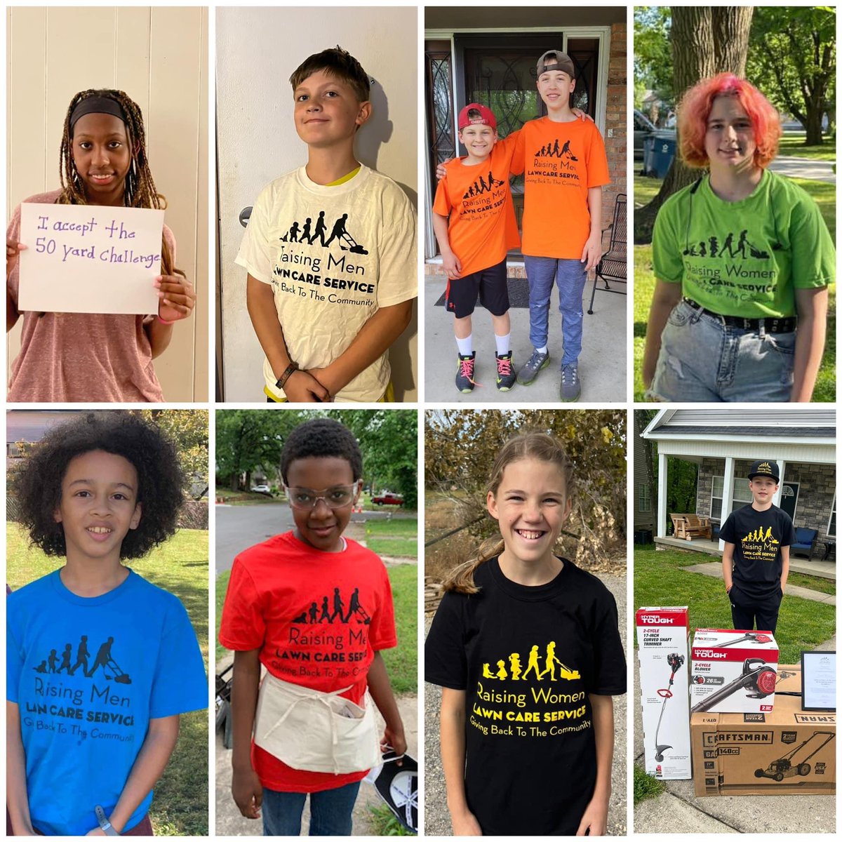iamrodneysmith's tweet photo. Summer break is here  for a lot of kids ,we understand that you may be looking for ways for your child to engage in meaningful activities and give back to their community. We are pleased to offer our 50 Yard Challenge as an excellent opportunity for your child to do just that.

The challenge begins with a simple sign-up process, after which your child will receive a white shirt and start mowing 50 free lawns for the elderly, disabled, single parents, and veterans in their city. Additionally, the challenge includes activities such as raking leaves, snow shoveling, and picking up trash.

As your child progresses and mows every 10 lawns, they earn a new shirt. The orange shirt is earned after 10 lawns, green shirt after 20 lawns, blue shirt after 30 lawns, red shirt after 40 lawns, and a black shirt after mowing 50 lawns. Upon completion of the challenge by mowing 50 lawns, they earn a brand new lawn mower, weed eater, and blower !

We encourage you to consider this opportunity for your child to make a positive impact in their community while also developing valuable skills .

Sign up: in bio  -