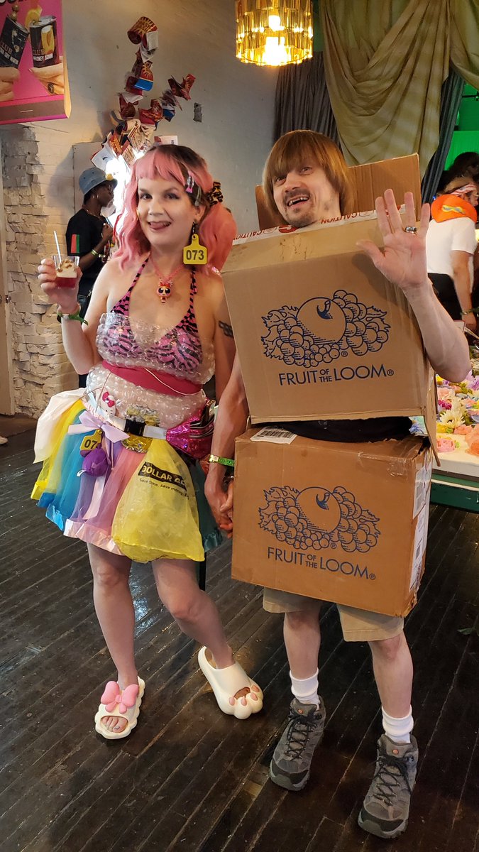 weirdpaul's tweet photo. Me and @kimono_soul at the @mattressfactory TRASH BASH last night! https://t.co/bkLoHLy9Jl