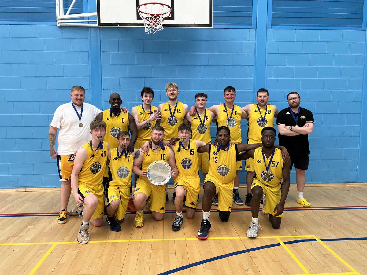 WestEdWarriors's tweet photo. SENIOR MENS WIN 67-58 IN PLAYOFF FINAL 

Senior Mens win their playoff final by 9 and secure promotion into Division 2 next season 💛 

Thank you to all who came and supported https://t.co/zx5sO16Ggw