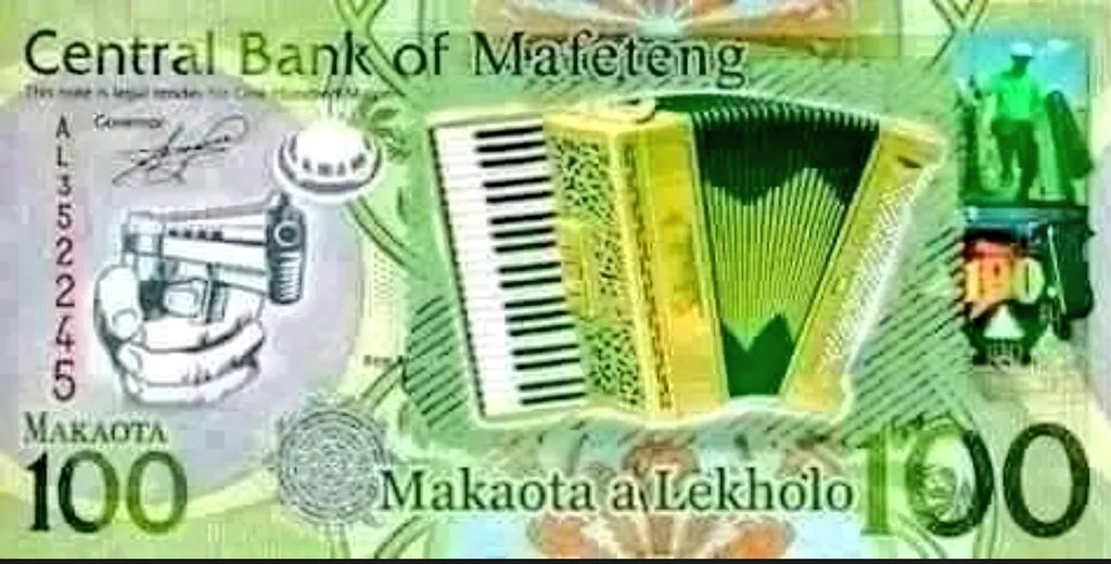 If Mafeteng District was to be independent it would be referred to as Democratic Republic Of Mafeteng and the would be it's bank note...
(Orania kind of Lesotho but this one will by Basotho)

#Lstwitter