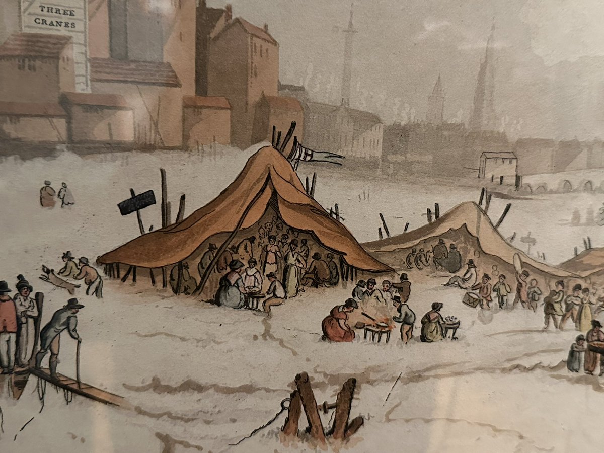 drdan_o's tweet photo. Galleries of @MuseumofLondon - City and River: a vision of the final frost fair in 1814, whaling shears for cutting whalebone, a model of the lastthe city barge and detail of workers on the Thames Tunnel construction in the 1830s  #MoLD20 https://t.co/YnBBQ4T5BF