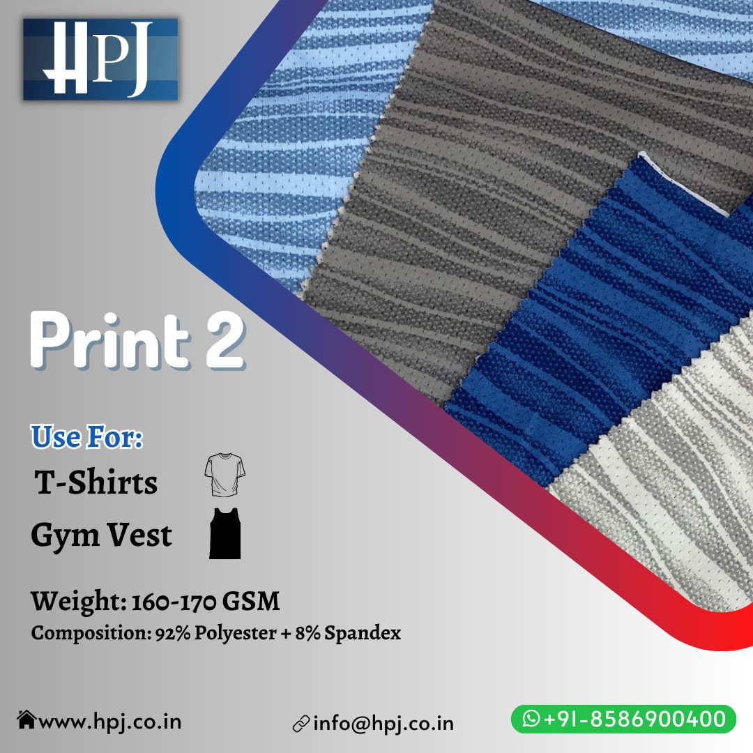 HPJFabrics's tweet photo. print 2 Fabric Weight- 160-170 GSM
Buy print 2 For T-shirt, Gym vest By HPJ. Best in quality, Available In Multiple Colors. DM us or Text us for order .We are available 24X7#HPJ #HPJFabrics #print1 #print1Fabric #Tshirt #Gymvest #Fabrics #sportswearfabric #activewear https://t.co/7Qu65PyKeF