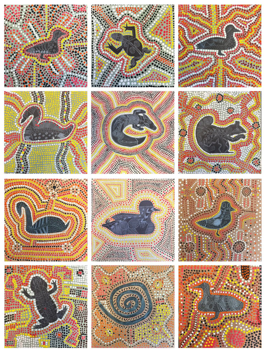 Fantastic mixed-media final pieces  from our #Year7 #KS3 #Art pupils as part of their Aboriginal Art project. Well done, boys! #proudteacher #loveteaching