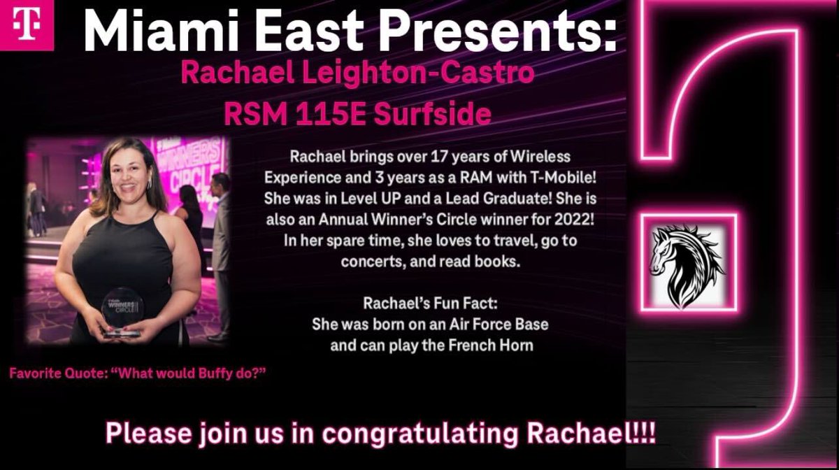 I’m going to miss this Red Road team SO MUCH! 💕💕💕 But, I’m also super excited for this next step in my journey to RSM of Surfside! #lovewhereyouwork #magentalife #tmobile