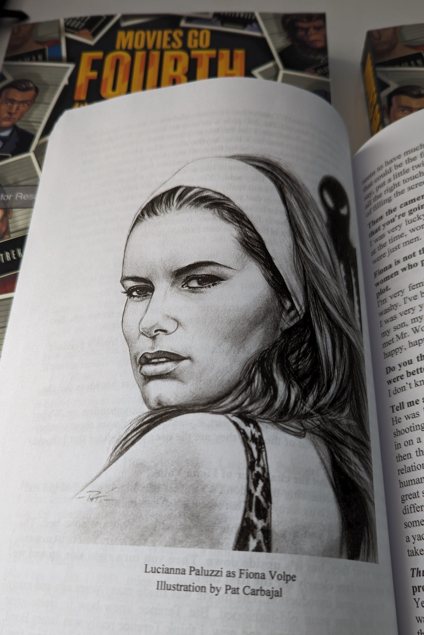Happy Birthday, Luciana Paluzzi. I interviewed her for my book Movies Go Fourth. / Art by Pat Carbajal. 