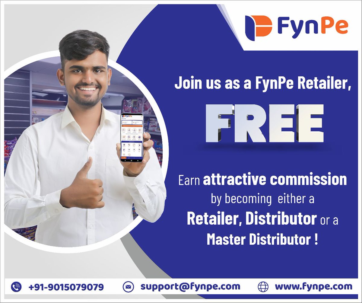 Call us today and become a FynPe Retailer for Free and, offer best-in-class service and also earn attractive daily commission !
#FynPeRetailer
#RetailSolutions
#EcommercePlatform
#OnlineRetail
#DigitalCommerce
#RetailTechnology
#StoreManagement
#InventoryManagement