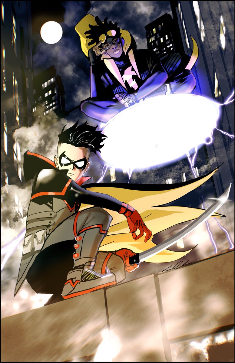 DAMIAN (ROBIN) AND VIRGIL (STATIC)

#dc #dcuniverse #milestonemedia #static #staticshock #batman #robin #damianwayne