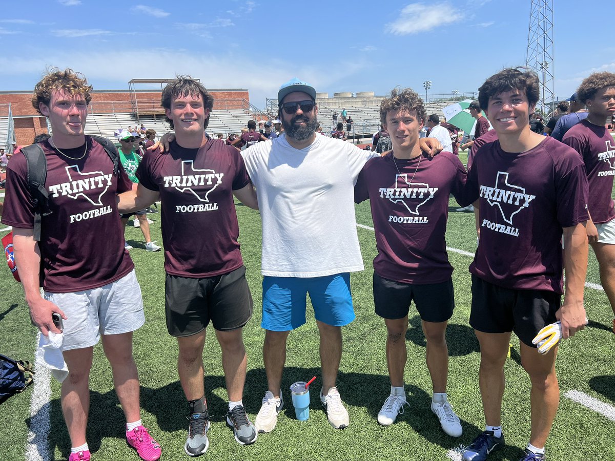 I don’t need many excuses to make my way back to SATX, but watching these 4 @TVSathletics athletes compete at @TUFootballTX camp seemed like a good one!! Very proud of them! #GoTrojans #ToVictory