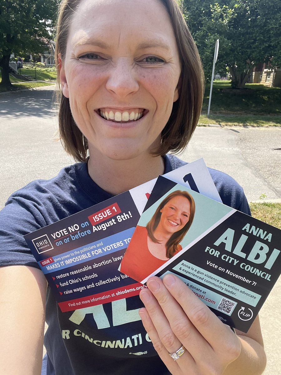 Anna_Albi's tweet photo. And we’re off! First day of canvassing for 2023! #AlbiForCincy #NoInAugust https://t.co/SPNNCAMgn1