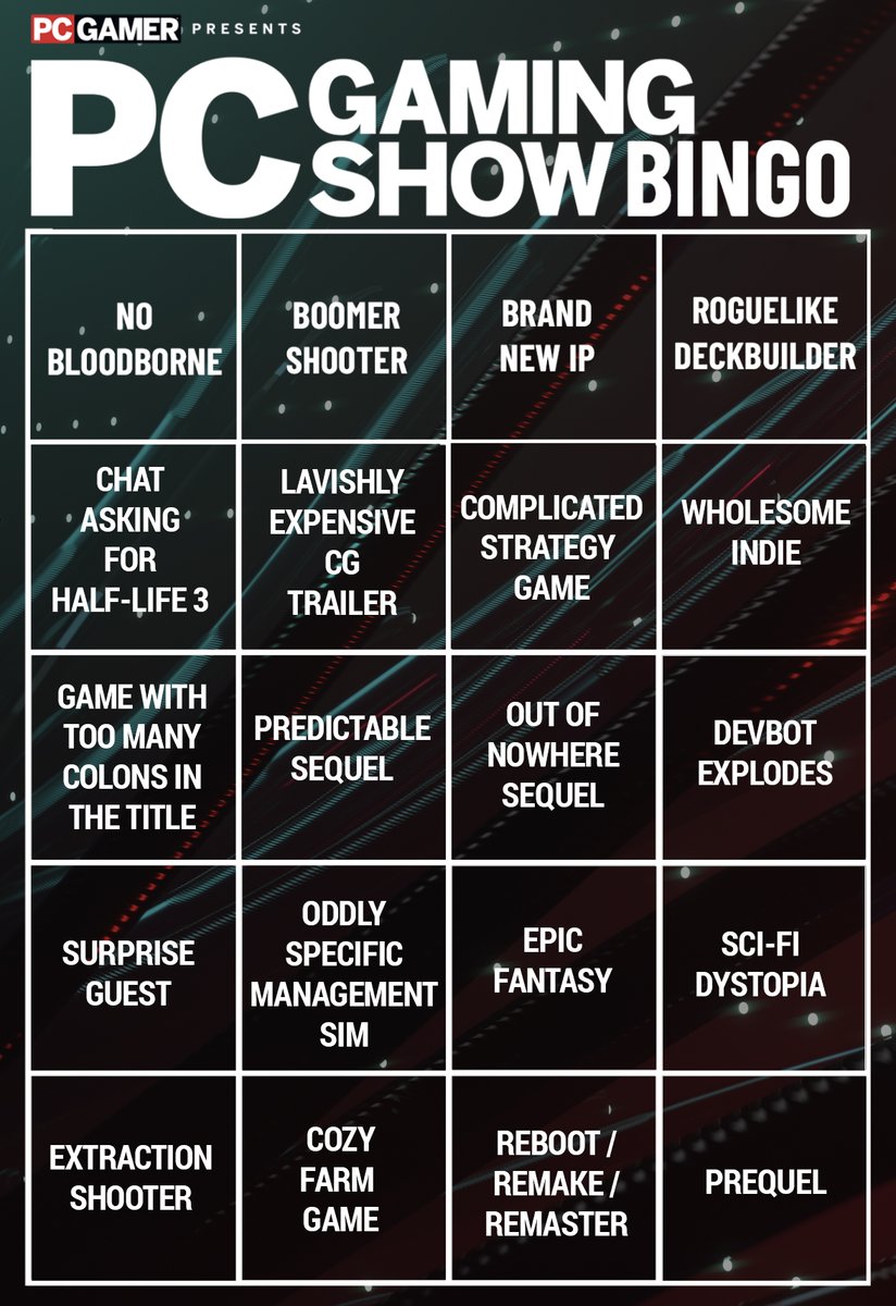 PC Gamer on Twitter "The PC Gaming Show returns on Sunday and that