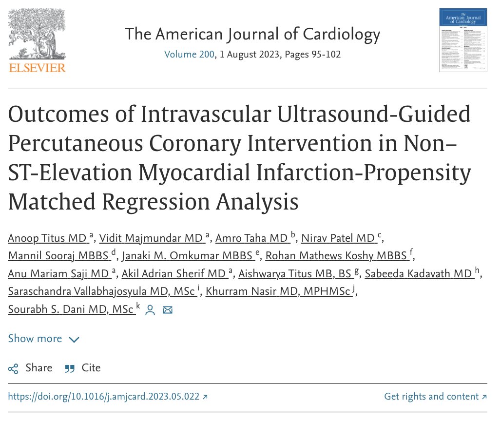 Anoop Titus MD (@anooptitus) on Twitter photo Excited to share our article on "Outcomes of IVUS- PCI in NSTEMI" using PSM Multivariate logistic regression method
Exceptional guidance from <a href="/SaurabhSDani/">Saurabh S Dani, MD, MSc</a> <a href="/SarasVallabhMD/">Saraschandra Vallabhajosyula, MD MSc</a> <a href="/sabeedak1/">Sabeeda Kadavath</a> <a href="/khurramn1/">Khurram Nasir</a> <a href="/Akil_Sherif/">Akil Adrian Sherif</a>
Fun working with <a href="/MajmundarVidit/">Vidit Majmundar</a> <a href="/Amrotahaa/">Amro Taha</a> <a href="/doc_np19/">Nirav Patel</a> <a href="/AnuMariamSaji1/">Anu Mariam Saji</a> Excited to share our article on "Outcomes of IVUS- PCI in NSTEMI" using PSM Multivariate logistic regression method
Exceptional guidance from <a href="/SaurabhSDani/">Saurabh S Dani, MD, MSc</a> <a href="/SarasVallabhMD/">Saraschandra Vallabhajosyula, MD MSc</a> <a href="/sabeedak1/">Sabeeda Kadavath</a> <a href="/khurramn1/">Khurram Nasir</a> <a href="/Akil_Sherif/">Akil Adrian Sherif</a>
Fun working with <a href="/MajmundarVidit/">Vidit Majmundar</a> <a href="/Amrotahaa/">Amro Taha</a> <a href="/doc_np19/">Nirav Patel</a> <a href="/AnuMariamSaji1/">Anu Mariam Saji</a>