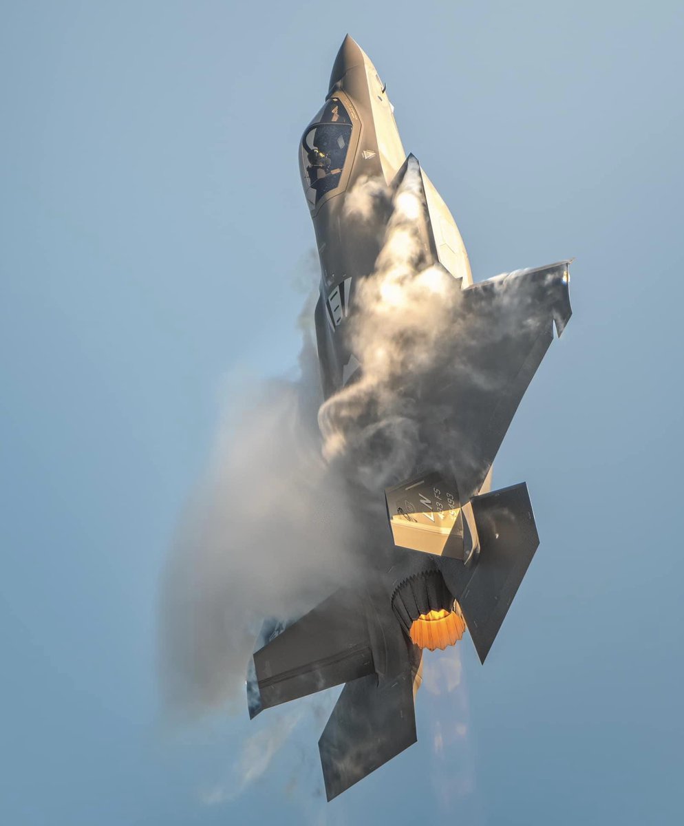 Grim Reaper on a quick climb! Part of the United States Air Force's 48th Fighter Wing located at RAF Lakenheath, Suffolk, United Kingdom. The 493rd FS operates the Lockheed Martin F-35A Lightning II. #avgeeks #aviation #aviationlovers Photo: Tom Whitworth