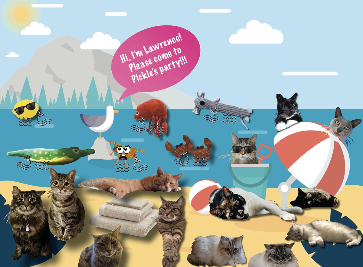 Pickle's beach pawty is ON! Everyone invited – pass it on!!! <a href="/PickliciousF/">Pickle</a> <a href="/MrTtheTaco/">Mr. T the Taco</a> <a href="/Business_Maus/">Business_Maus</a> <a href="/TowelyTowel/">Towely Towel Idriots ❤️</a> <a href="/thehairycats/">Casper & Yuri</a> <a href="/Falkorkat/">Falkor</a> <a href="/millyfromoz/">MillyCat 🌈 and RovyCat 🇦🇺</a> <a href="/LeopoldLoveday/">Leopold&Loveday 🐾❤️🐾</a> <a href="/ElliCat9/">Elli 😺 and Eevi 😸</a> <a href="/HaziKat/">🇺🇦 Jackie (& Hari 😺) Stephen</a> <a href="/FeralMother44/">🫏Sarah Lazy Donkey Dalton🍸🫏</a> <a href="/Brendaxenia1/">Brenda 💜 and Ziggy the cat 🐾😽</a> @CrabbyCatToy ⛵️☀️🥳🎶🎉😎🐶😺🦆📜🐊🌮🍋🍤🦀