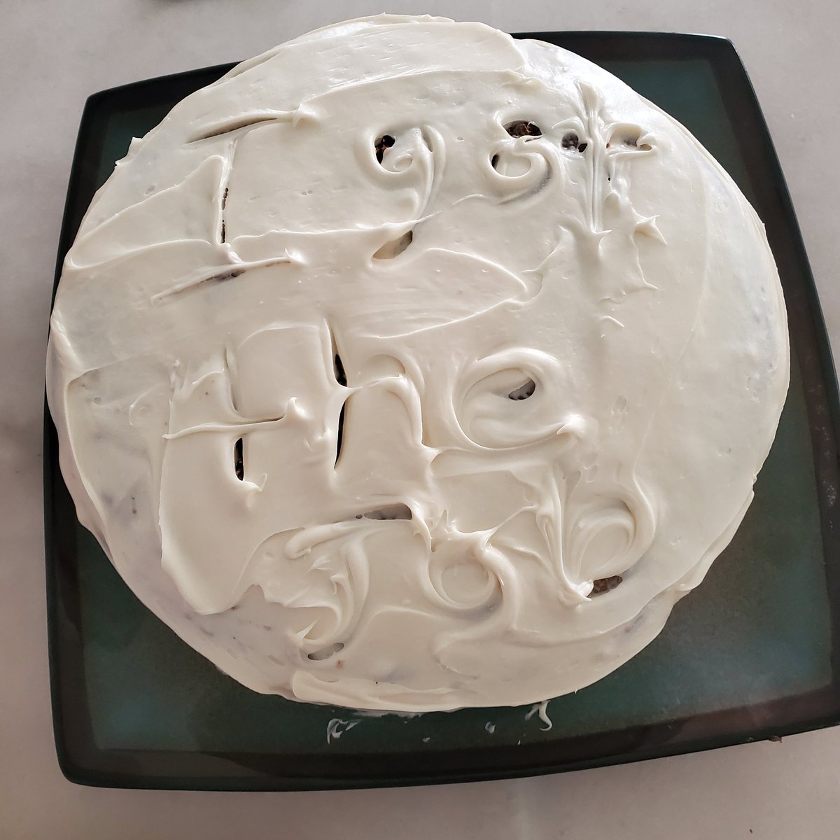 AdaEliza82's tweet photo. There was a message in the carrot cake for hubby! I couldn't stay away for too long! I'm so happy &amp; excited to be in a school that knows my worth!Don't worry, Reyna will be in excellent hands. I'll probably be coming home for lunch because I'm going to miss her so much. 🥰❤ https://t.co/2WUEUhpfQp