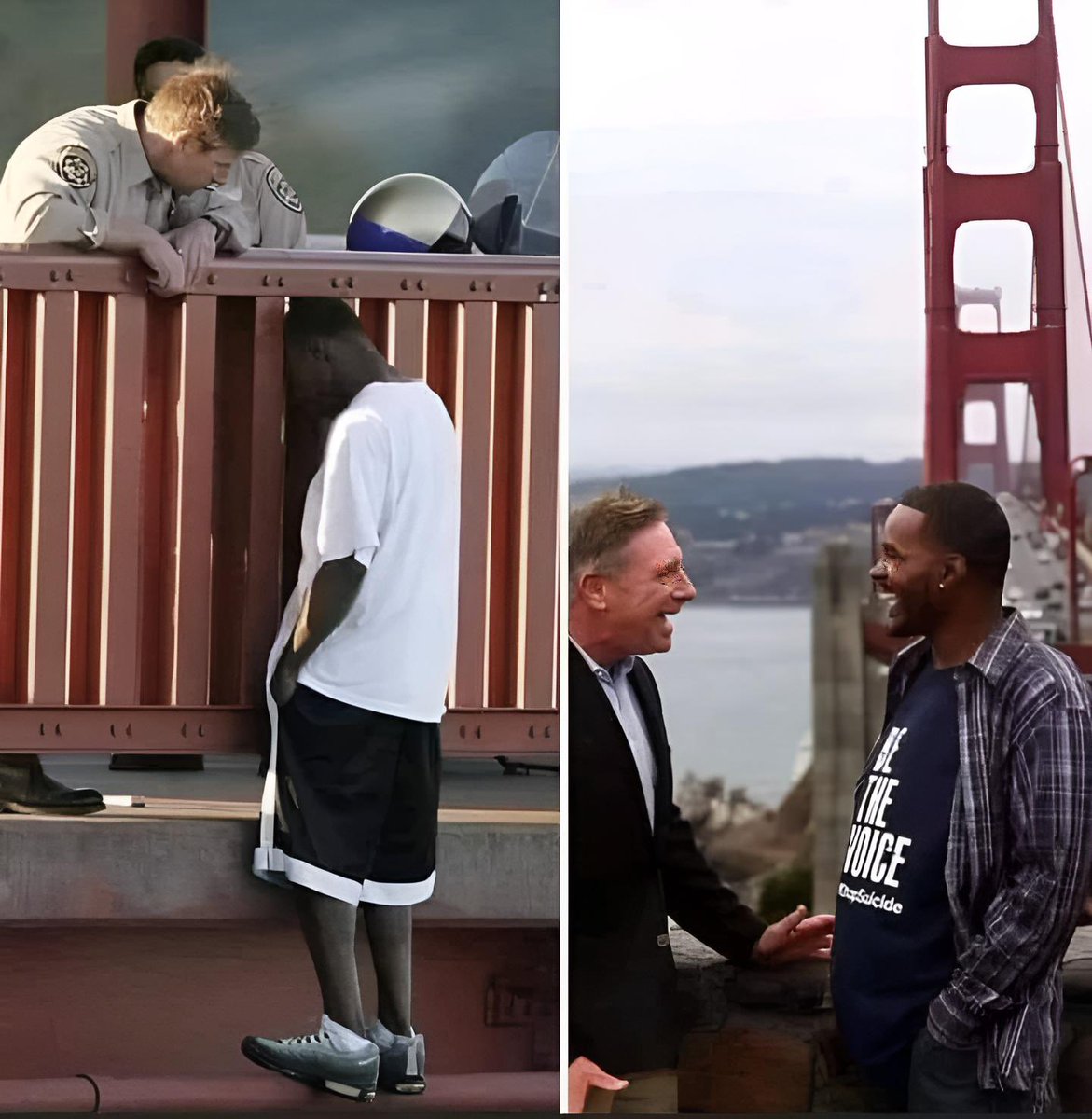 In 2005 Kevin Berthia went to the Golden Gate Bridge to end his life. He had an infant daughter who had been born premature, and the medical costs for her care climbed to nearly $250,000. He couldn't see a way out of debt.

He ended up talking about his life with Officer Kevin…