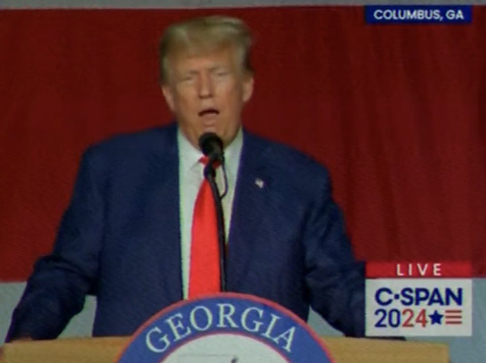 OccupyDemocrats's tweet photo. BREAKING: Trump goes on a deranged, delusional rant at today’s Georgia Republican Party Convention, attacks Special Counsel Jack, Smith, threatens Smith’s wife, goes after Mike Pence, whines about all of the other indictments coming his way, and makes up a word. 

First, Trump threw a tantrum over the looming indictments against him over his January 6 insurrection and trying to steal Biden’s win in Georgia. 

Then, Trump threw a hissy fit over being charged for violating the Espionage Act, declaring that, “They want to use something called The Espionage Act -- doesn't that sound terrible? Oh Espionage. We got a box, I got a box. The Espionage. The Espionage Act of 1917… They say Trump that is obstructioning.”

Of course, obstructioning is not a word — but Trump is too dumb to know it. 

Then, he set his sights on Special Counsel Jack Smith, projecting that, “Deranged Jack Smith. I watched him yesterday go up and talk. He was shaking. He was so scared. He didn’t want to be there because ultimately these are cowards.”

Then, he called Smith and his wife, “Trump haters” and then sent a thinly-veiled threat to Smith’s wife, saying, “I wish her luck.” He knows that his deranged supporters will now set their sights on her. 

Then, he went after Mike Pence, declaring that, “He's a nice person, he's trying to get nasty though, so we might have to fight a different way."

He ended his speech by inviting Marjorie Taylor Greene on stage and calling her “beautiful.” 

Please retweet and ❤️ if you’re GLAD that Trump is losing his mind —  and consider joining the growing exodus to Tribel, a new Twitter competitor that is exploding in popularity because Elon Musk banned Tribel’s Twitter account — but he forgot to ban this link to download the new Tribel app: https://t.co/HnJzSKj4Hp