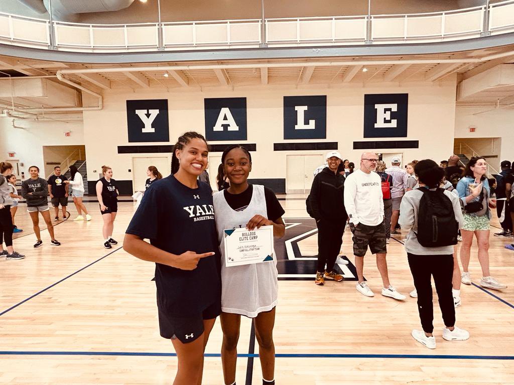 Thank you <a href="/YaleWBasketball/">Yale Women’s Basketball</a> for inviting me to your camp!! Had a wonderful time.
Won the All-Star Game Award and got to meet other amazing players!!💙🤍
<a href="/TrueTexasHoops/">True Texas Hoops | Power 24 Circuit</a> 
<a href="/BrewerGBB/">Brewer Bears GBB🏀</a> 
#staytrueplaytrue