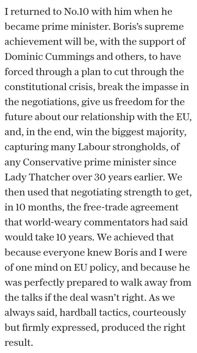 DavidGHFrost's tweet photo. I have a long @Telegraph piece tonight on @BorisJohnson's career.
"This is no funeral oration. I come to praise Boris Johnson, not to bury him. True, he is leaving Parliament, but only, as he himself says, 'for now'. I somehow doubt the story is over."
https://t.co/zO0qF3LjE6 https://t.co/LOy6gBvePd
