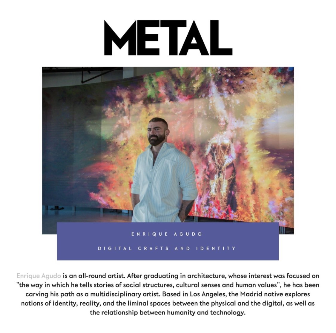 Vellum LA (@vellumla) on Twitter photo Thank you <a href="/Metal_Magazine/">METAL MAGAZINE</a> for this great interview with <a href="/Enagudo/">Enrique Agudo</a> and featuring our last exhibition IPSEITY.
Full Article Here: metalmagazine.eu/bi/post/interv…
If you are interested in collecting <a href="/Enagudo/">Enrique Agudo</a>’s beautiful artwork, all works are available for purchase exclusively on Thank you <a href="/Metal_Magazine/">METAL MAGAZINE</a> for this great interview with <a href="/Enagudo/">Enrique Agudo</a> and featuring our last exhibition IPSEITY.
Full Article Here: metalmagazine.eu/bi/post/interv…
If you are interested in collecting <a href="/Enagudo/">Enrique Agudo</a>’s beautiful artwork, all works are available for purchase exclusively on