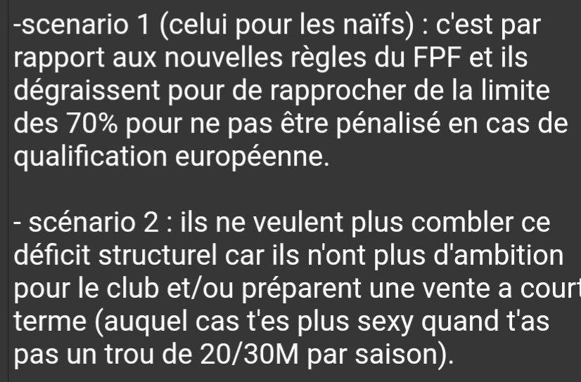 Pour expliquer l'opération dégraissage (face à notre importante masse salarial)
#OGCNice 👀