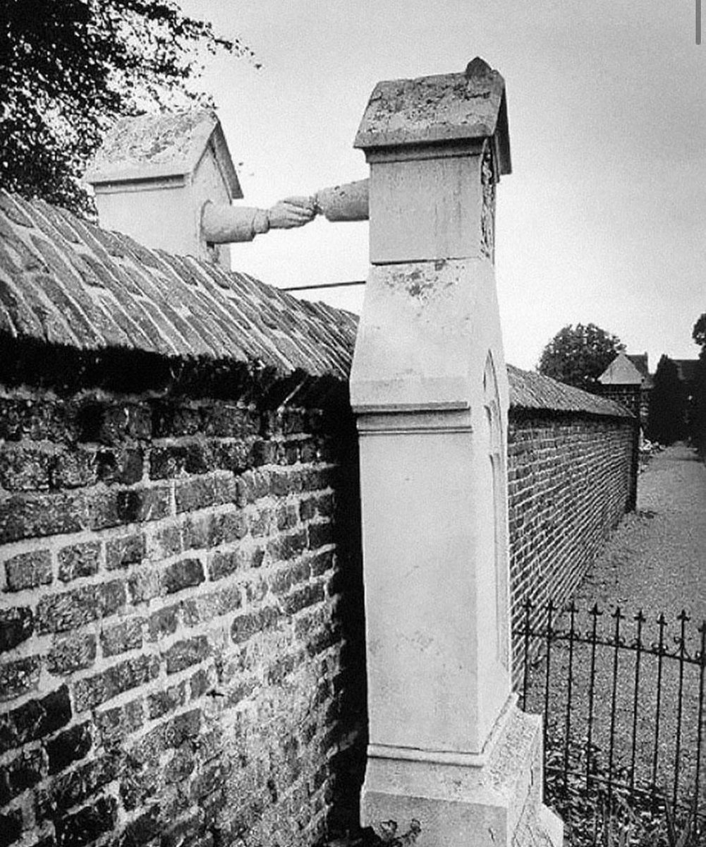historyinmemes's tweet photo. The image depicts two graves located in separate graveyards in Roermond, Netherlands, dating back to 1880. The reason for this separation is that Jacob Werners Constantinus van Gorcum, the husband, was a Protestant, while Lady Josephina Carolina Petronella Hubertina van Aefferden, the wife, was a Catholic. Consequently, religious differences prevented them from being buried in the same cemetery.

Jacob and Josephina tied the knot in 1842 when Jacob was 33 years old and Josephina was 22. The couple enjoyed a marital union that spanned 38 years. Following Jacob's demise in 1880, he was interred adjacent to a wall. Upon Josephina's passing in 1888, she expressed her wish to be laid to rest not in her family's burial site but alongside her husband, adjacent to the same wall. Their individual headstones serve as a poignant testament to their enduring love and shared destiny.