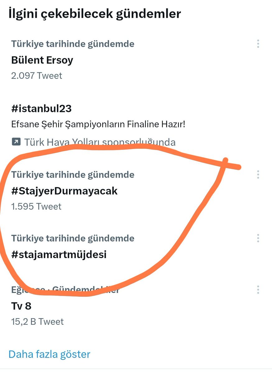 Bizim derdimizden bir tek bu iki tag anlıyor zannedersem. Birde eğer çözülürse Kendi kendine gündem olan bu taglar sayesinde olacak sanki.
#StajyerDurmayacak
#stajamartmüjdesi
#depremzedestajmağduru var birde. #StajÇıraklıkSgkBaşlangıcıOlsun