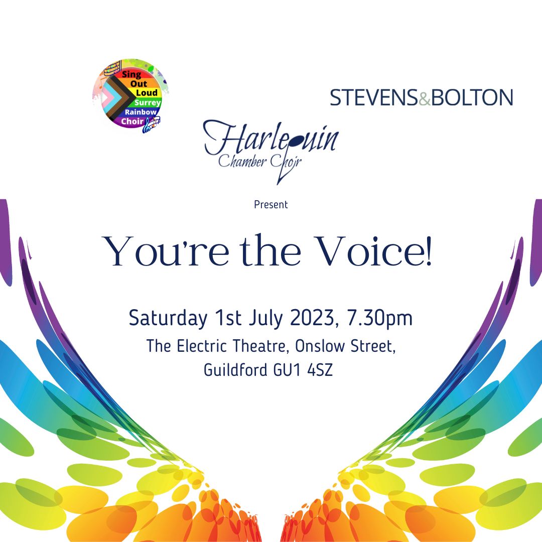 Tickets on sale now for our Summer Concert, 
You're the Voice!  
1st July at The Electric Theatre in Guildford.
Come hear your favourite pop tunes.
Bring your friends and sing along!  📷📷
ticketsource.co.uk/harlequin-cham…
<a href="/ElectricTheatre/">The Electric Theatre</a> 
<a href="/amybebbs1/">Amy Bebbington</a>