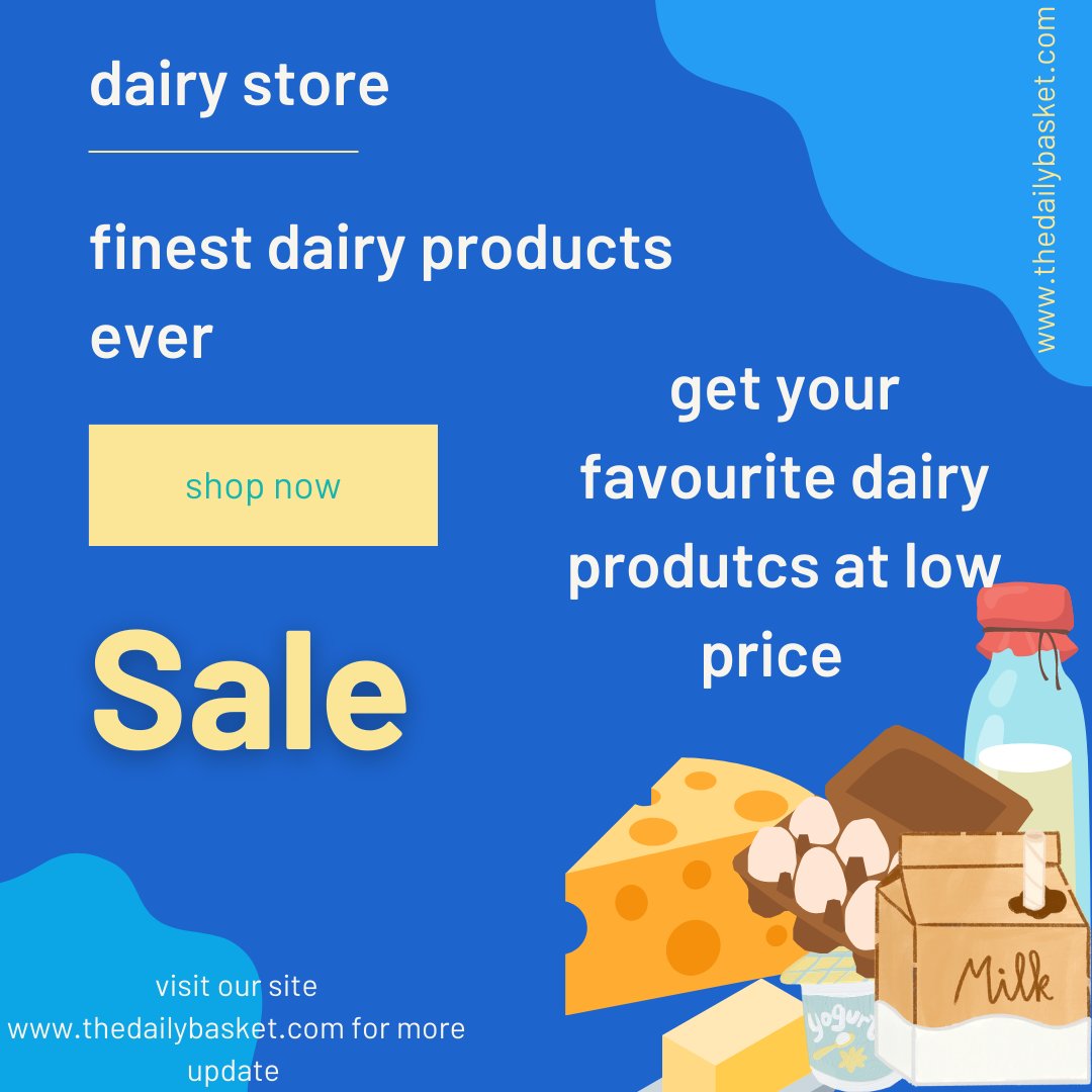 🥛🧀 Stock up on dairy goodness! 🐄 Enjoy irresistible discounts on all your favorite dairy products at Daily Basket. Don't miss out on these low prices that'll have you moo-ving and grooving! 🛒🎉 #DairyDelights #DailyBasketSales #dairyweek. visit our website for more updates.