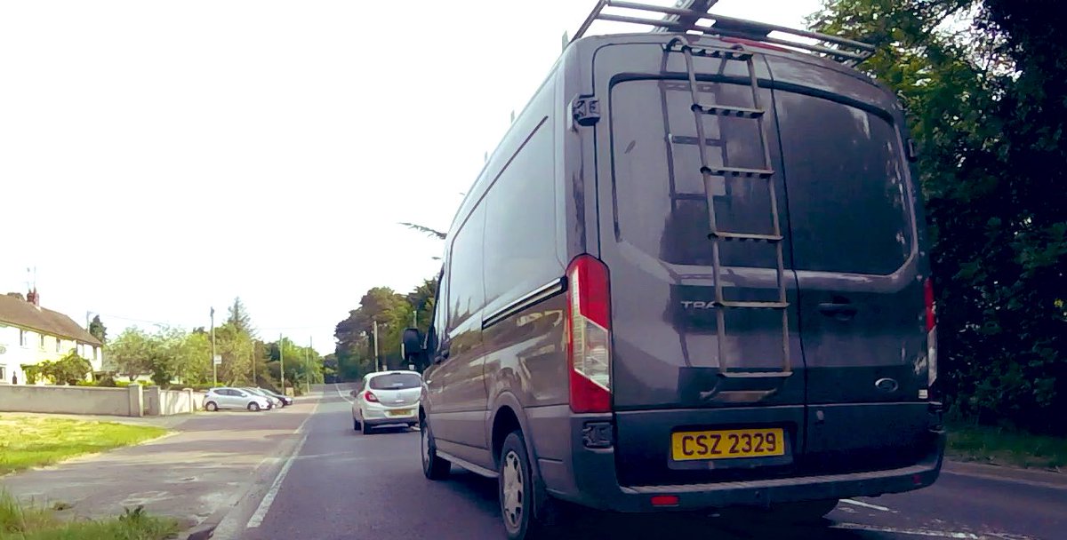 CyclingDown's tweet image. Todays #ClosePass award goes to Ford  CSZ2329  #MyHero The car wasn’t exactly giving me much room but if the van window was open I could’ve reached in and changed gears for the tool. Totally uncalled for especially as I’d just done a 5 minute threshold effort 😤