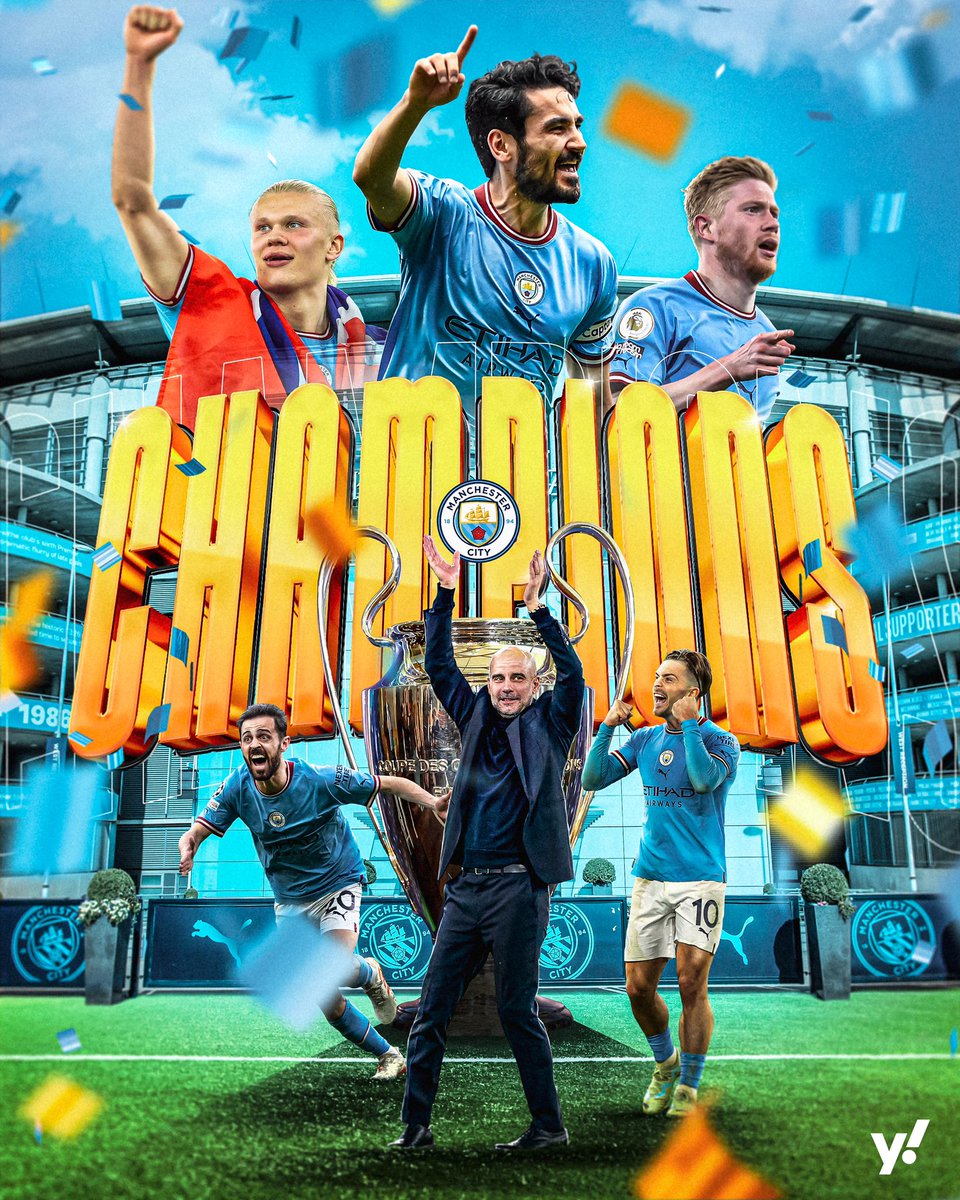 YahooSports's tweet photo. MAN CITY WINS THE CHAMPIONS LEAGUE 🏆 https://t.co/lz6E0QILDi