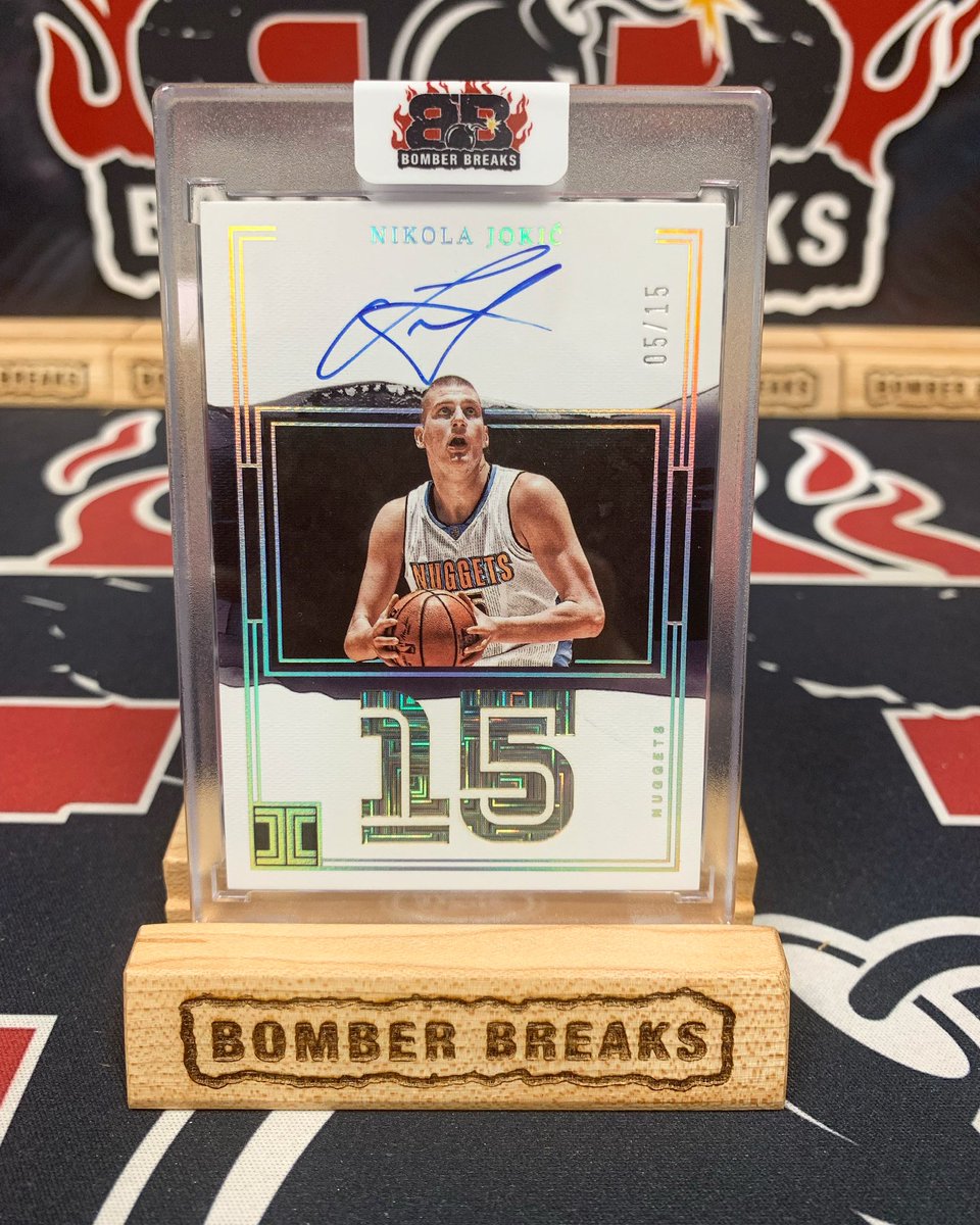 Nikola Jokic /15 Impeccable Numbers On-Card Auto showing up this past week on the Break Pad! 🔥🔥 #basketballcards #nba #whodoyoucollect #denvernuggets #nuggets #nikolajokic #jokic #thehobby #groupbreaks #boxbreaks #casebreaks #boom