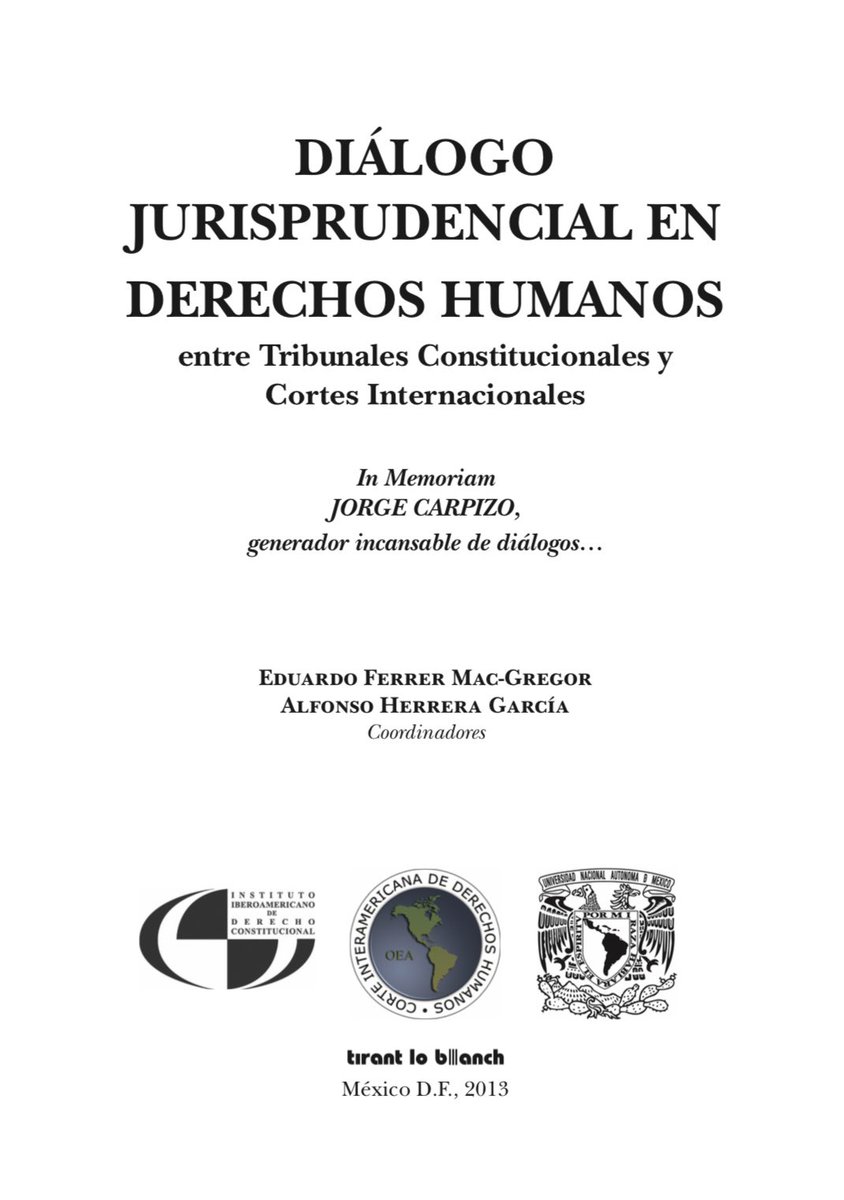 Por un nuevo aniversario hoy de la reforma a la Constitución mexicana en materia derechos humanos, comparto esta contribución:

📚 corteidh.or.cr/tablas/2885-1.… 

Seguimos agradecidos con <a href="/IIDCUNAM/">Instituto Iberoamericano de Derecho Constitucional</a>  <a href="/CorteIDH/">Corte Interamericana de Derechos Humanos</a> <a href="/UNAM_MX/">UNAM</a> <a href="/LibreriaTirant/">Librería Tirant</a>