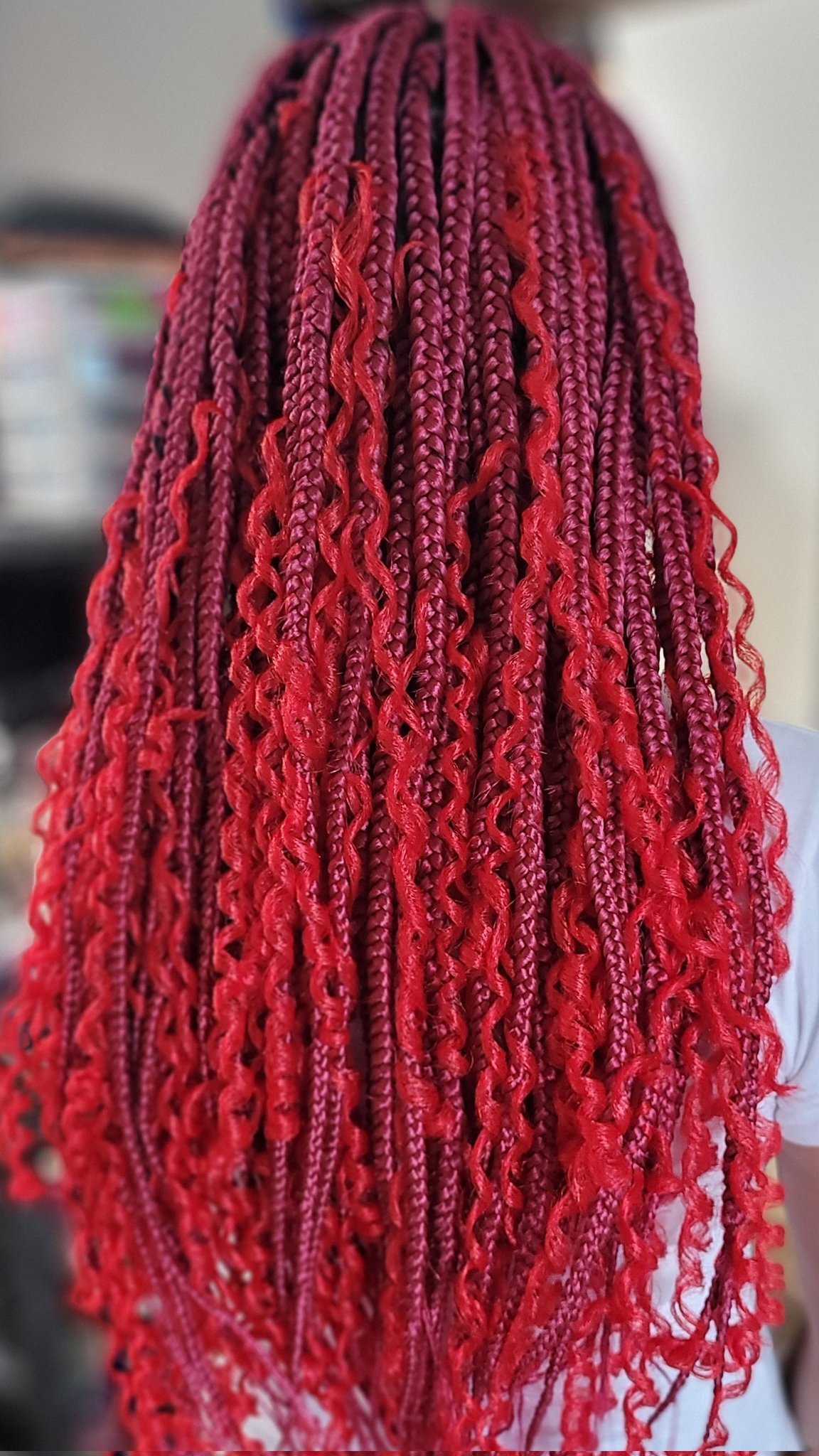 lili tranças on X: Boxbraids com cachos nina #goddesbraids https