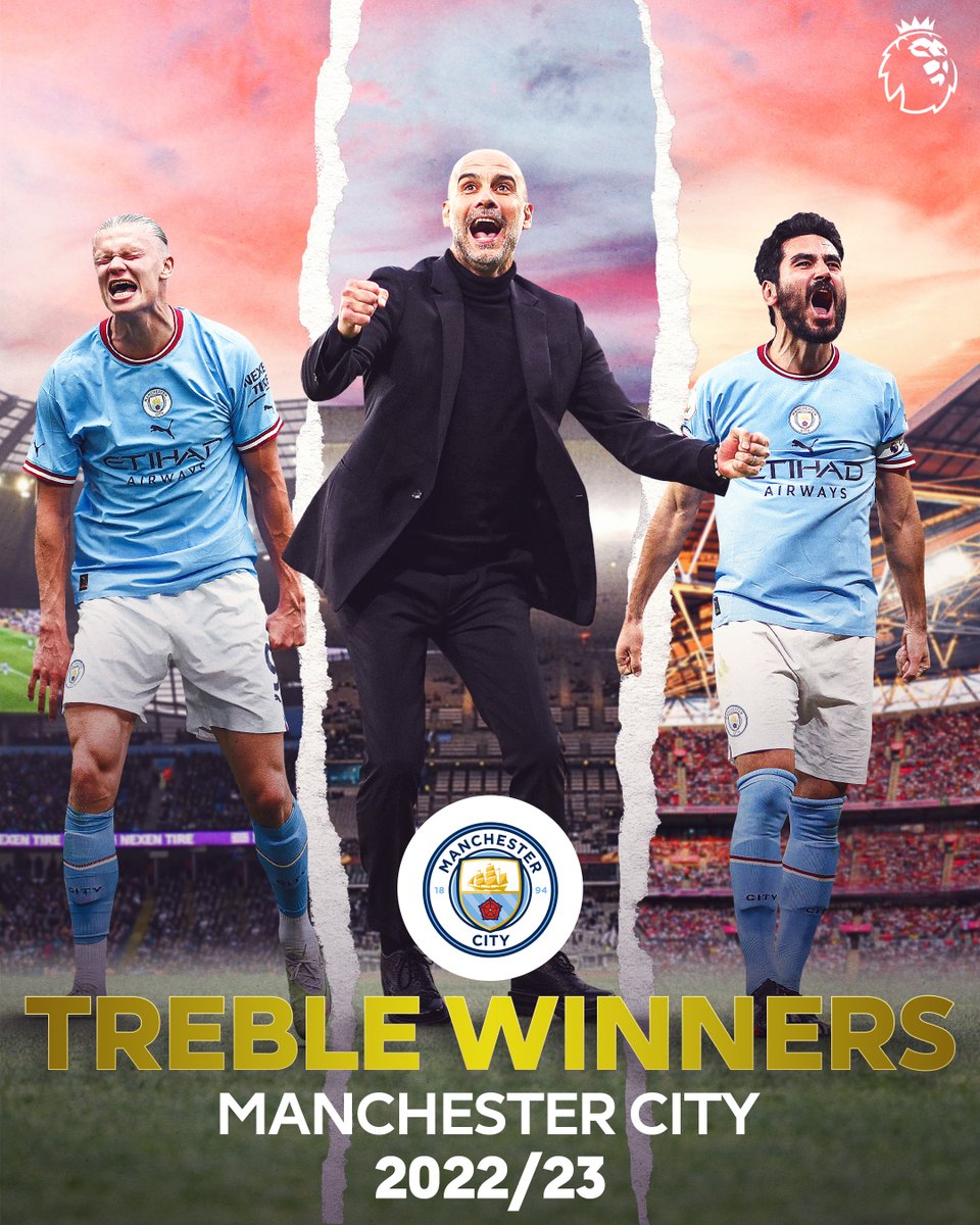 🏆 Premier League 
🏆 FA Cup
🏆 UEFA Champions League

@ManCity have completed an historic Treble! 👏