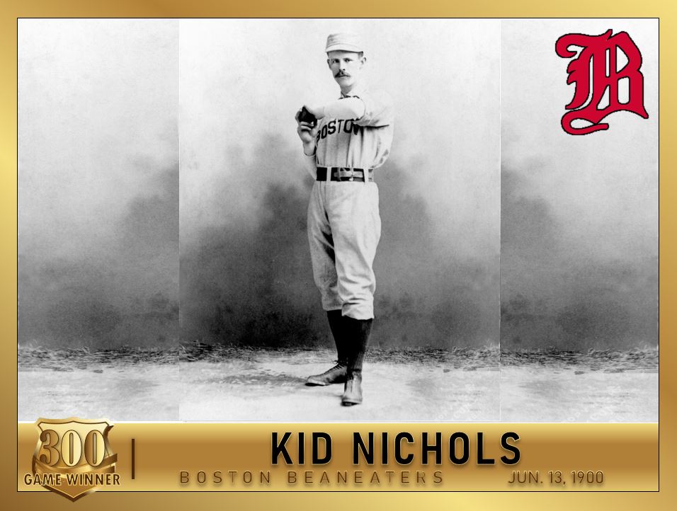 custom_baseball's tweet photo. #OTD in 1900, the Boston #Beaneaters Kid Nichols won his 300th game (over the #Pirates). He was the 7th member of the club, eventually earning 362 games by the end of his career. https://t.co/VgFRQnBe5w