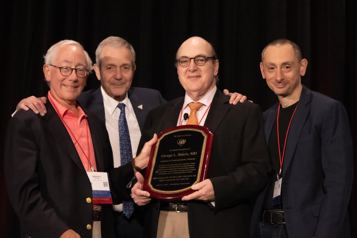 🎉 Big congratulations to @gbakris for earning the prestigious Luminary in Cardiometabolic Medicine 2023 award at the 7th Annual @HeartinDiabetes! 🏆✨👏

#CardiometabolicMedicine #LuminaryAward