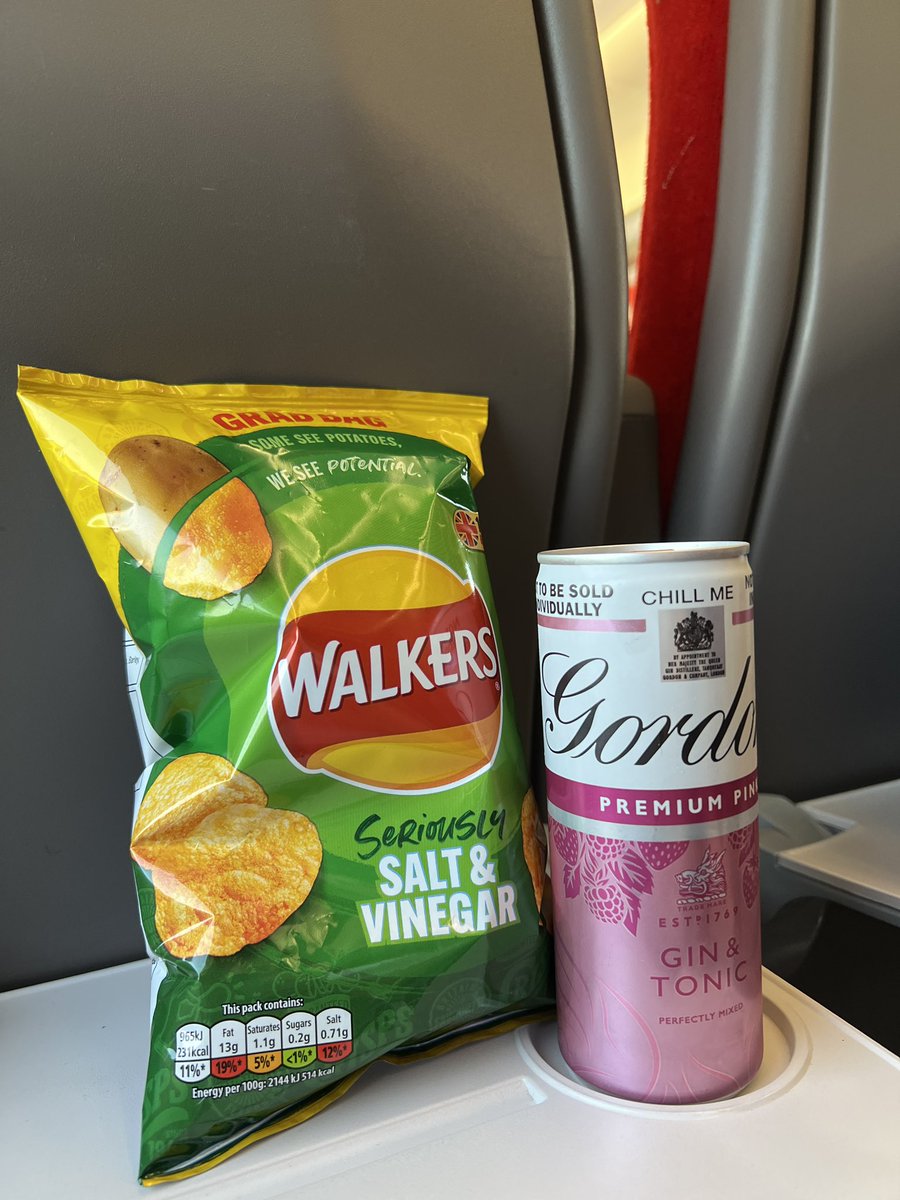 Gin and crisps on the train. #trainlife