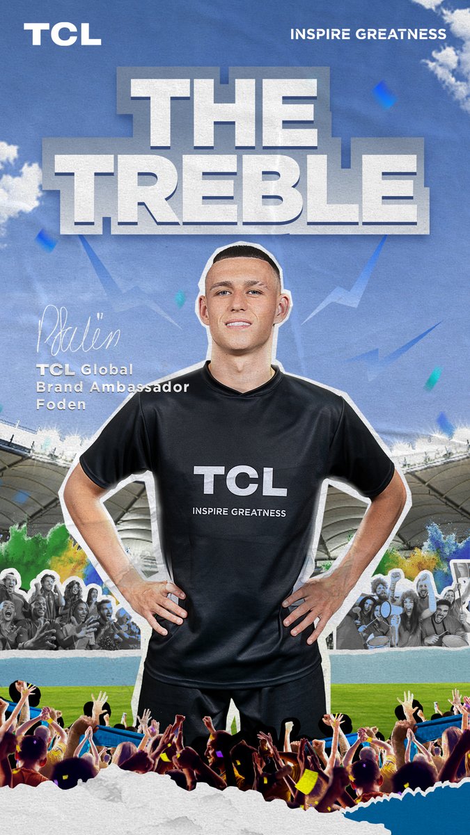 TCLMobileGlobal's tweet image. Congratulations to our global ambassador @philfoden for the Treble! 

Champions are made by their passion and persistence. Thank you Foden for inspiring us in the #GreatShow

#TCLInpsireGreatness