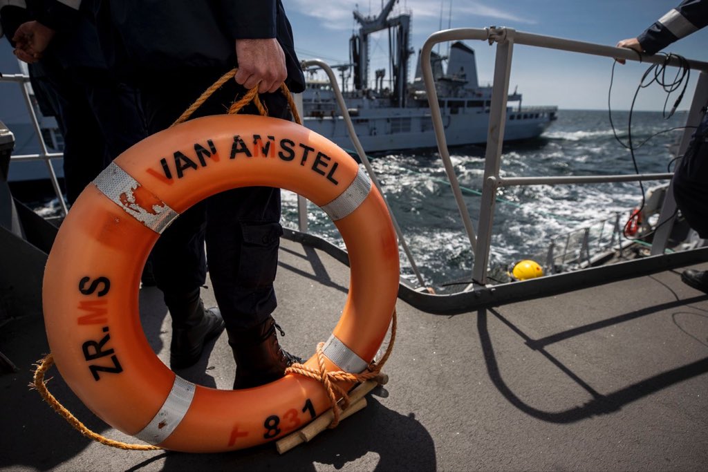 wilco_faber's tweet photo. HNLMS Van Amstel #F831 @kon_marine received excellent service during the Replenishment At Sea (RAS) with FNS Somme #A642 @MarineNationale #StrongerTogether @COM_SNMG1 https://t.co/wv1FXOyLlj