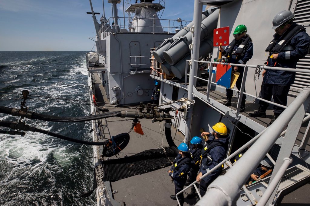 wilco_faber's tweet photo. HNLMS Van Amstel #F831 @kon_marine received excellent service during the Replenishment At Sea (RAS) with FNS Somme #A642 @MarineNationale #StrongerTogether @COM_SNMG1 https://t.co/wv1FXOyLlj